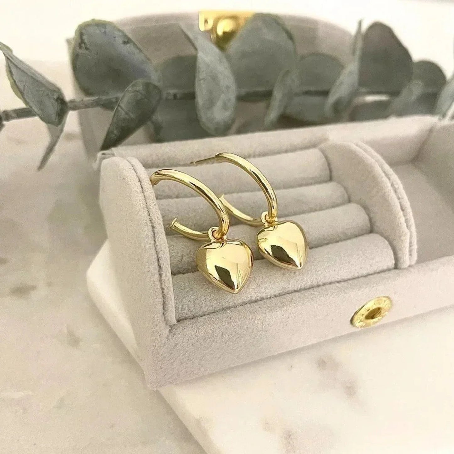 925 Sterling Silver Heart Huggies Heart Hoop Earrings Chunky Hoop Earrings