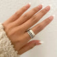 925 Sterling Silver Chunky Ring Vintage Ring Thick Wide Ring Band