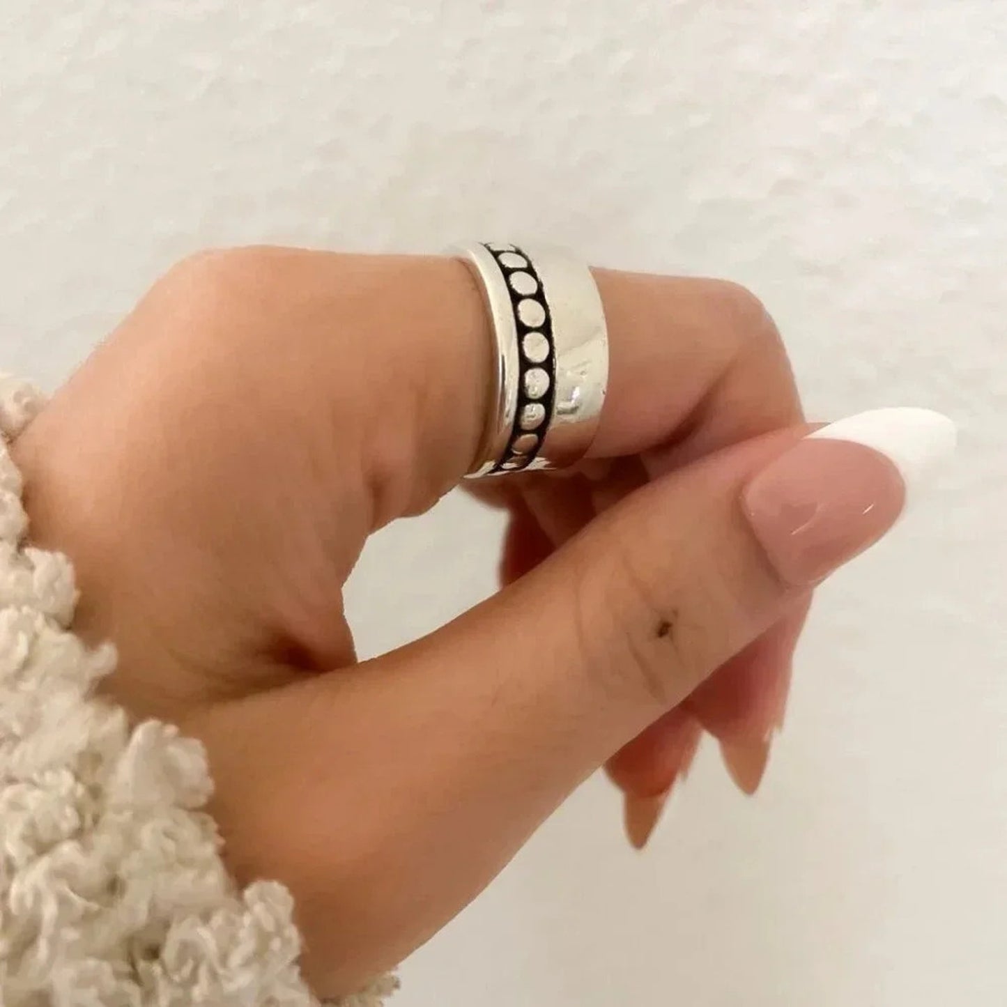 925 Sterling Silver Chunky Ring Vintage Ring Thick Wide Ring Band