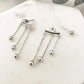 925 Sterling Silver Dangle Ball Earrings Long Drop Earrings Minimalist Dainty