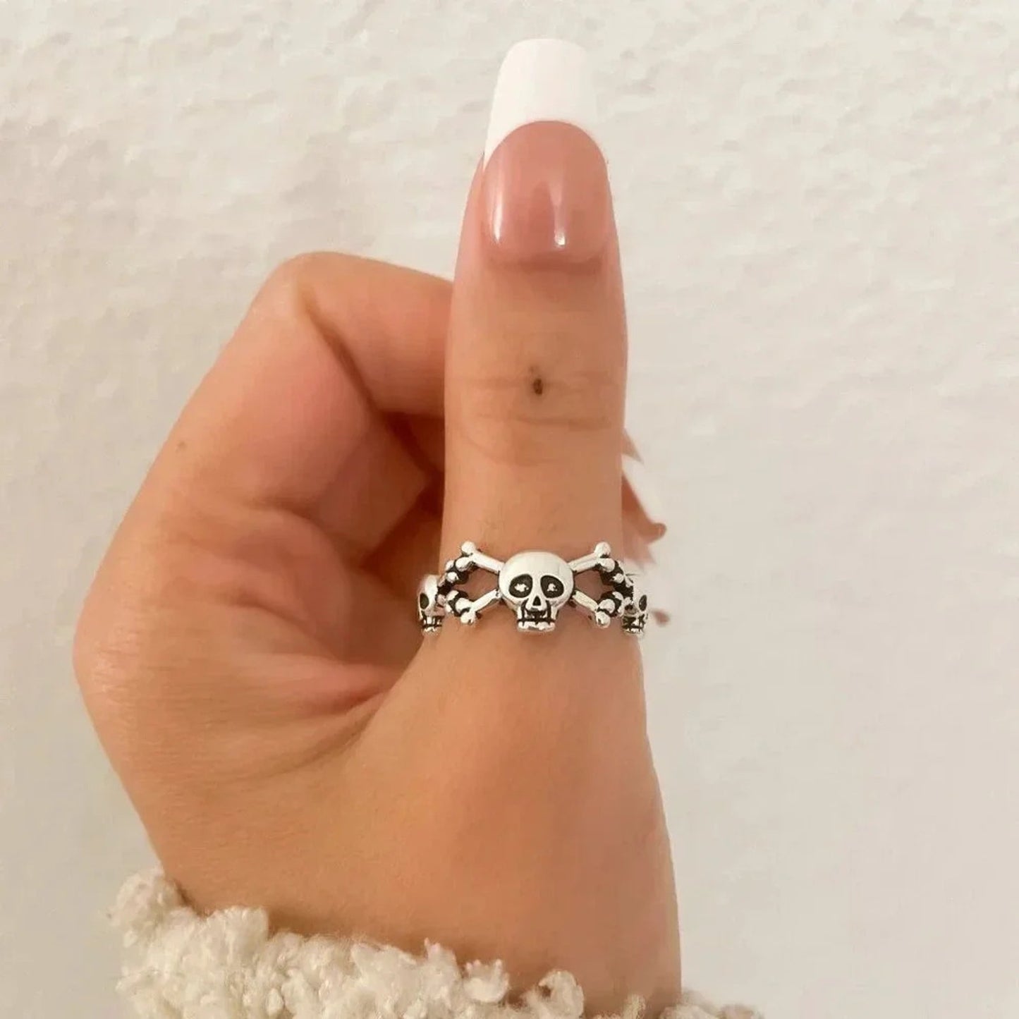 925 Sterling Silver Skull Ring Skeleton Ring Bone Ring Modern Minimalist Ring