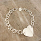 925 Sterling Silver Chunky Heart & Arrow Toggle Bracelet Chain Link Bracelet
