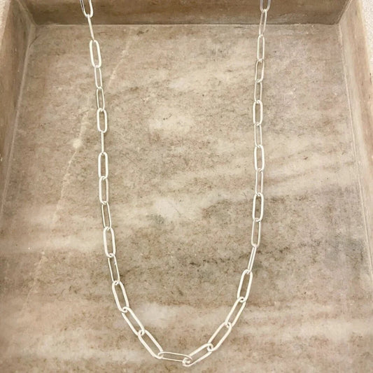 925 Sterling Silver Paperclip Necklace Minimalist Stacking Layer Necklace