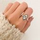 925 Sterling Silver Boho Ring Diamond Celestial Ring Dainty Ring Geometric
