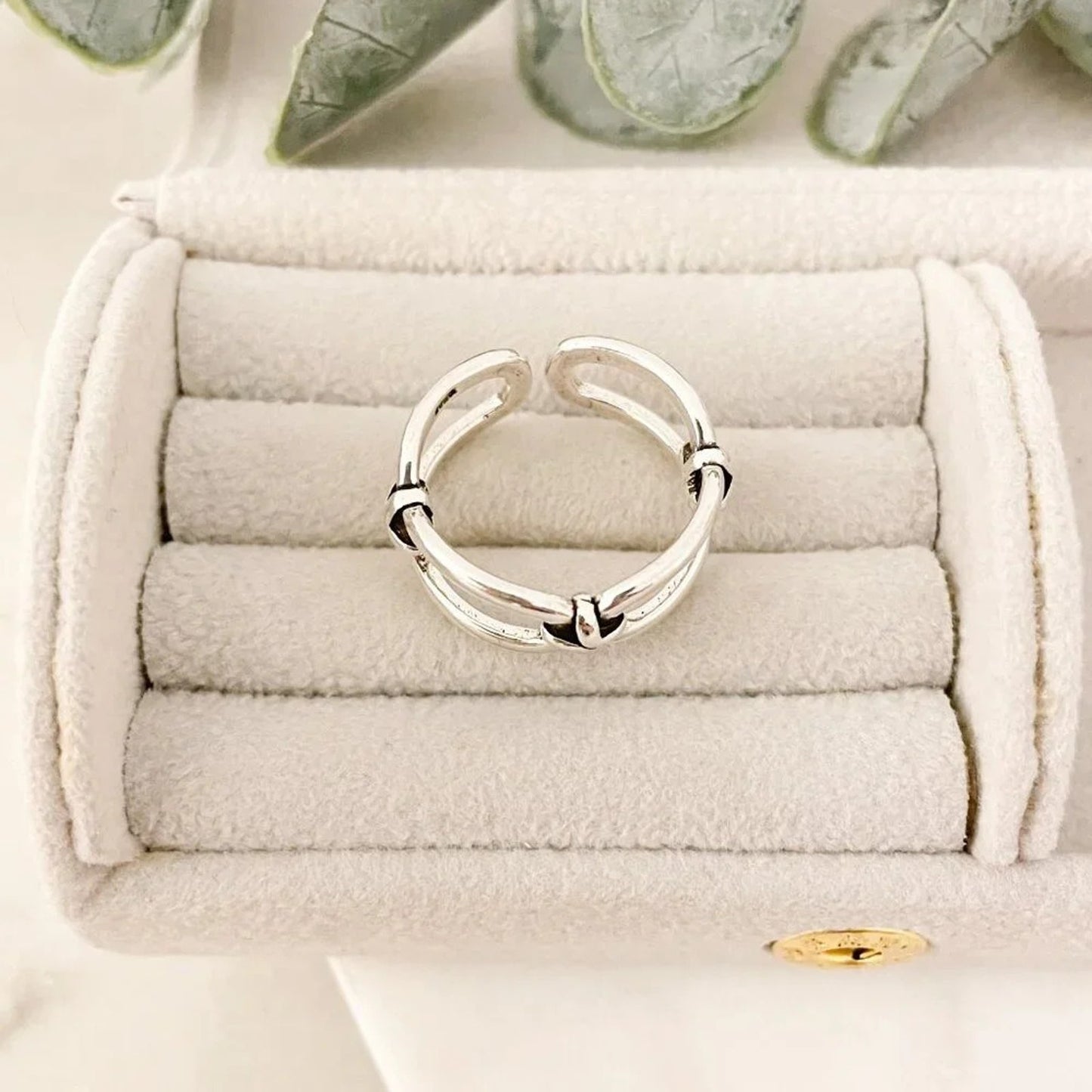 925 Sterling Silver Minimalist Ring Buckle Ring Layer Ring Knot Ring