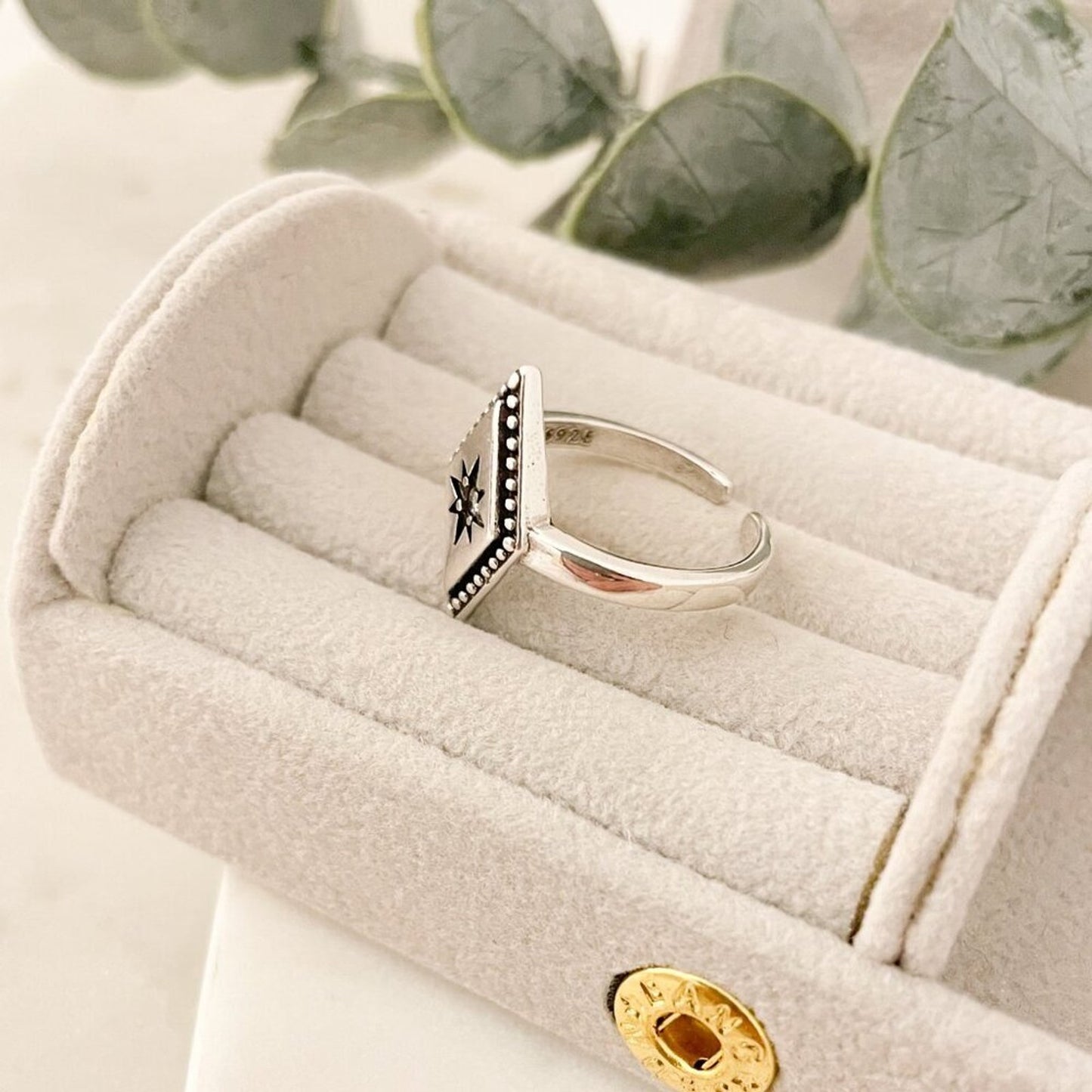 925 Sterling Silver Boho Ring Diamond Celestial Ring Dainty Ring Geometric
