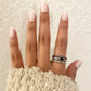 925 Sterling Silver Black Heart Minimalist Ring Vintage Boho Stackable Ring Band