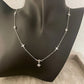 925 Sterling Silver Dainty Flower Crystal Necklace Delicate Minimalist Necklace