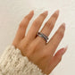 925 Sterling Silver Minimalist Twist Bead Ring Stackable Dainty Ring