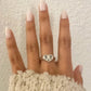 925 Sterling Silver Minimalist Crying Face Ring Sad Face Ring Geometric Ring