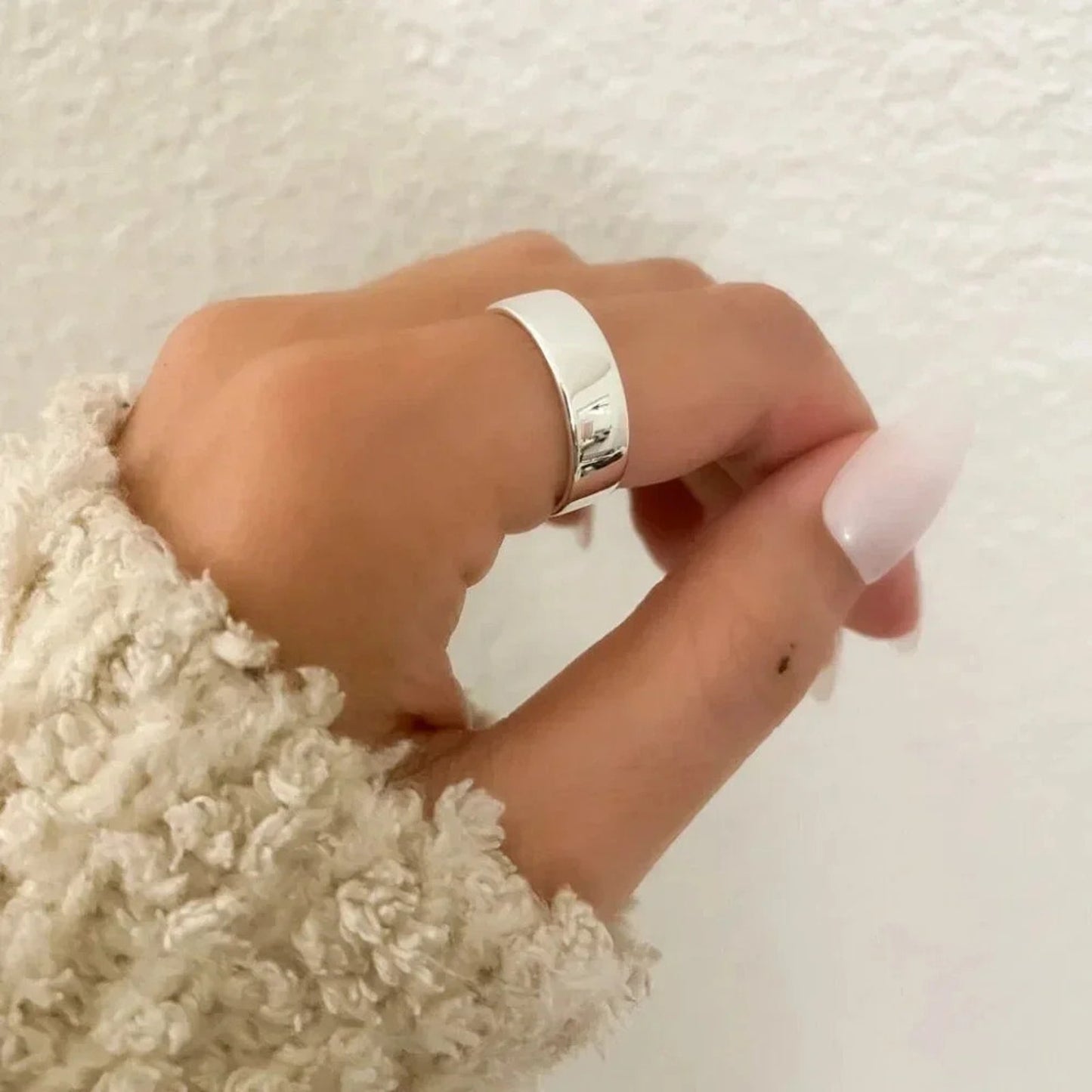 925 Sterling Silver Ring Band Minimalist Ring Dainty Ring Adjustable Open Ring