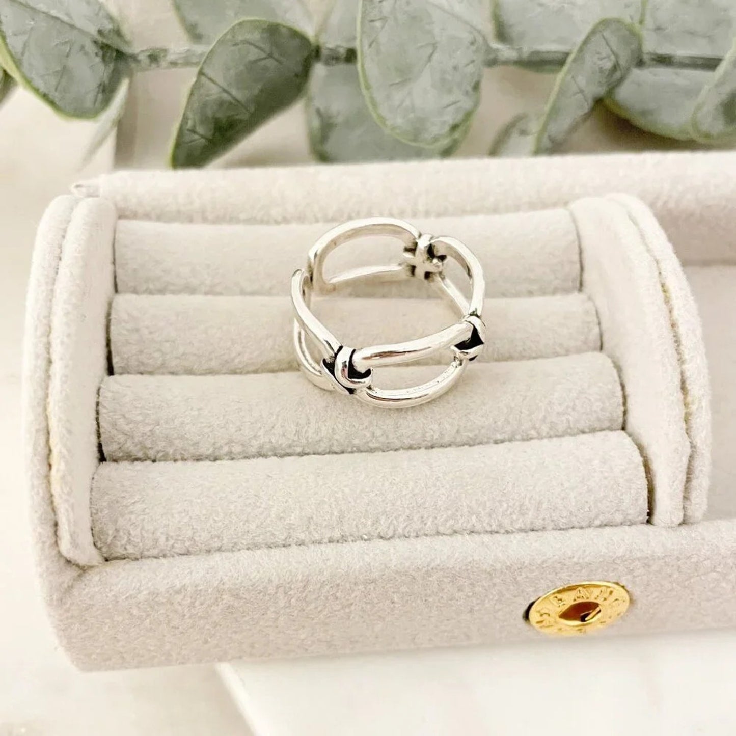 925 Sterling Silver Minimalist Ring Buckle Ring Layer Ring Knot Ring