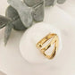 925 Sterling Silver Chunky Ring Gold Wrap Ring Large Ring Statement Ring