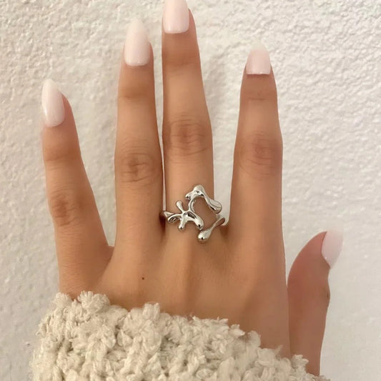 925 Sterling Silver Minimalist Geometric Stackable Dainty Ring Modern Boho Ring