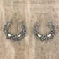 925 Sterling Silver Ethnic Boho Hoop Earrings Large Silver Hoop Vintage Earrings