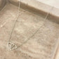 925 Sterling Silver Double Heart Linked Necklace Interlocking Hearts Necklace