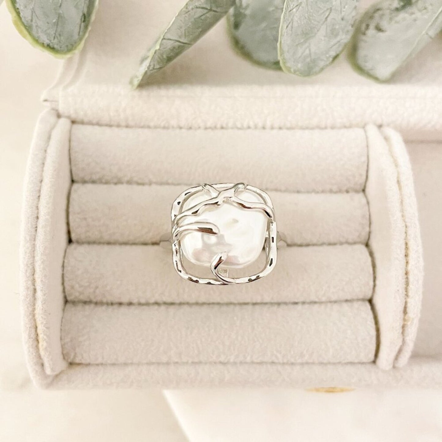 925 Sterling Silver Chunky Ring Square Boho Silver Statement Ring Unique Ring