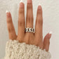 925 Sterling Silver Chunky Chain Link Ring Minimalist Curb Chain Ring