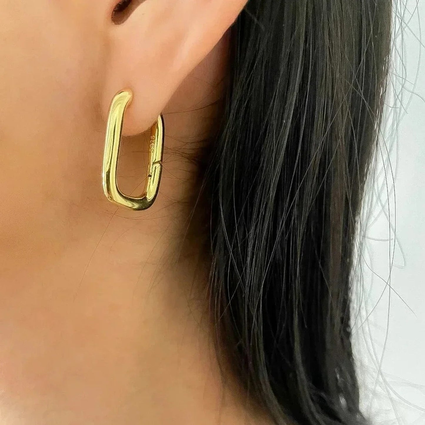 925 Sterling Silver Chunky Hoop Earrings Thick Large Huggie Earrings