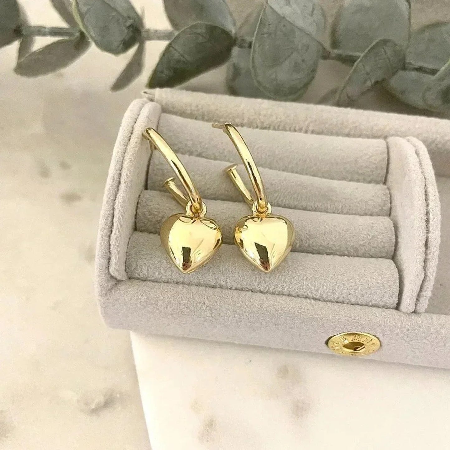 925 Sterling Silver Heart Huggies Heart Hoop Earrings Chunky Hoop Earrings