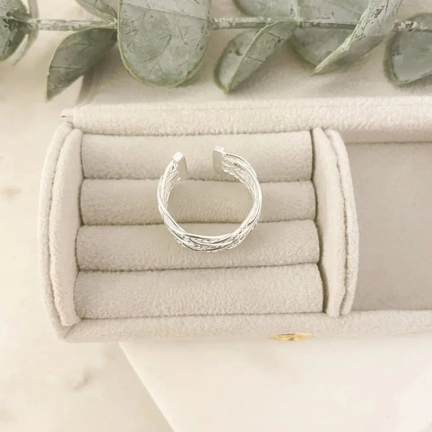 925 Sterling Silver Woven Ring Mesh RIng Minimalist Ring Dainty Ring Band
