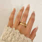 925 Sterling Silver Dainty Minimalist Stackable Ring Two Layer Ring
