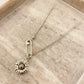 925 Sterling Silver Sunflower Necklace Modern Flower Necklace Paperclip Necklace