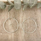 925 Sterling Silver Hoop Earrings Large Thin Silver Hoops Modern Earrings