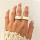 925 Sterling Silver Chunky Bar Ring Statement Ring Thick Ring