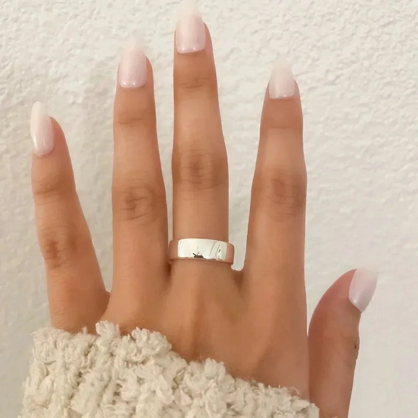 925 Sterling Silver Ring Band Minimalist Ring Dainty Ring Adjustable Open Ring