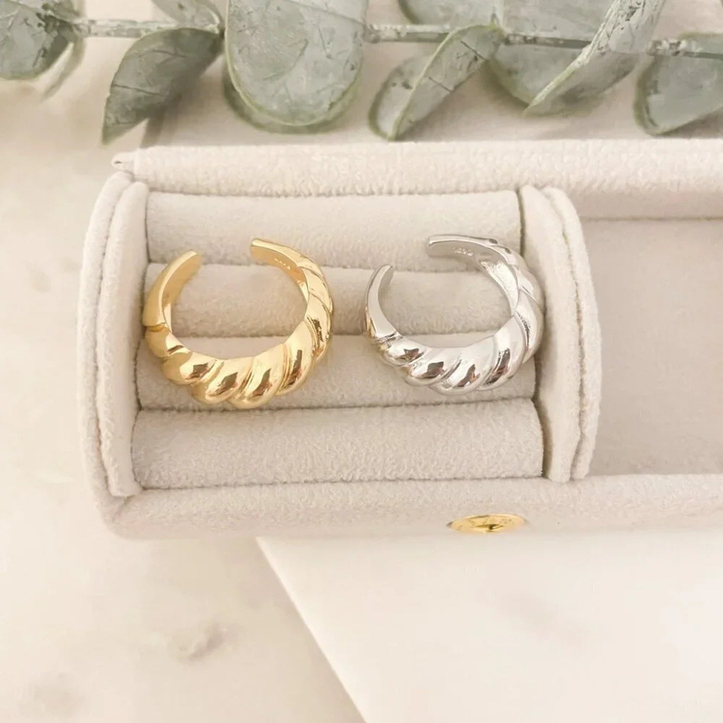 925 Sterling Silver Croissant Ring Statement Ring Chunky Thick Ring