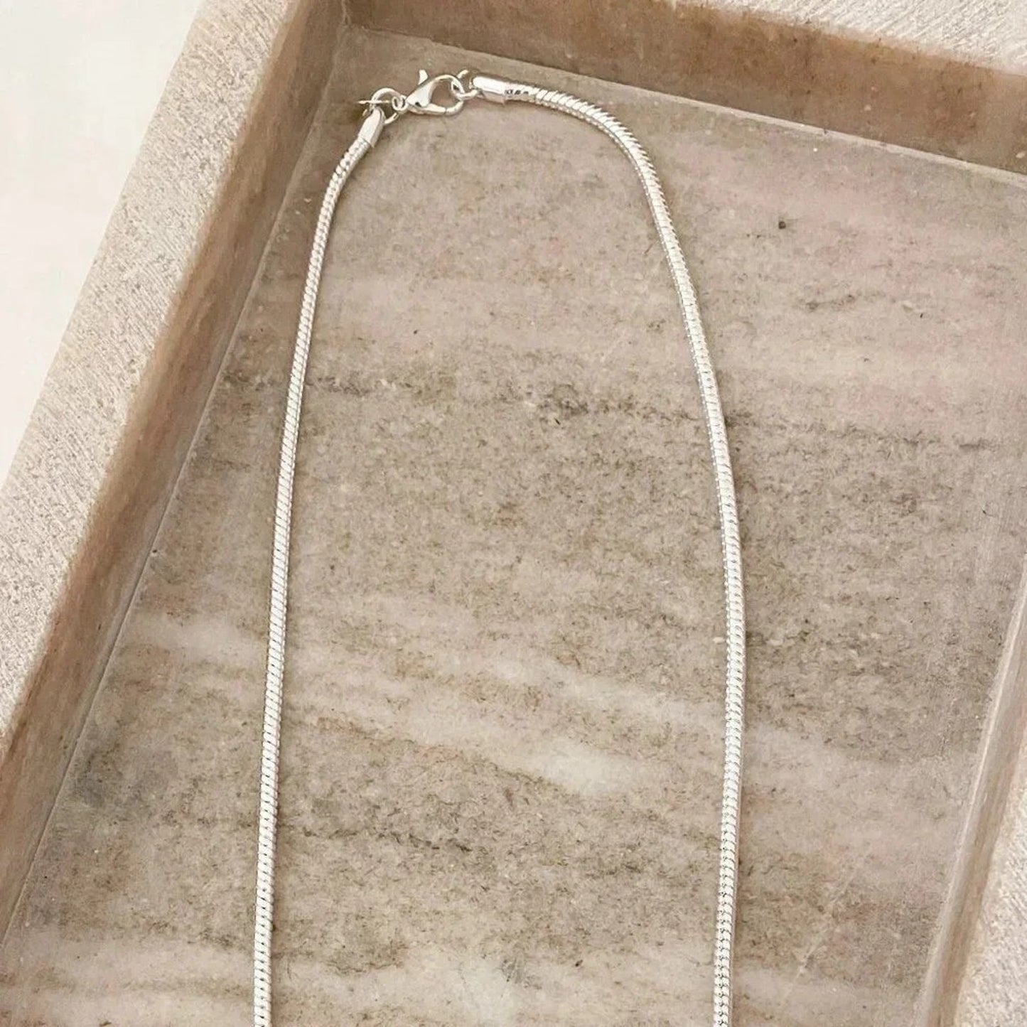 925 Sterling Silver Thin Snake Chain Necklace Snake Chain 3 MM Stackable Chain