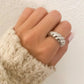 925 Sterling Silver Croissant Ring Statement Ring Chunky Thick Ring