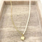 925 Sterling Silver Gold Paperclip Necklace Pearl Dainty Choker Necklace