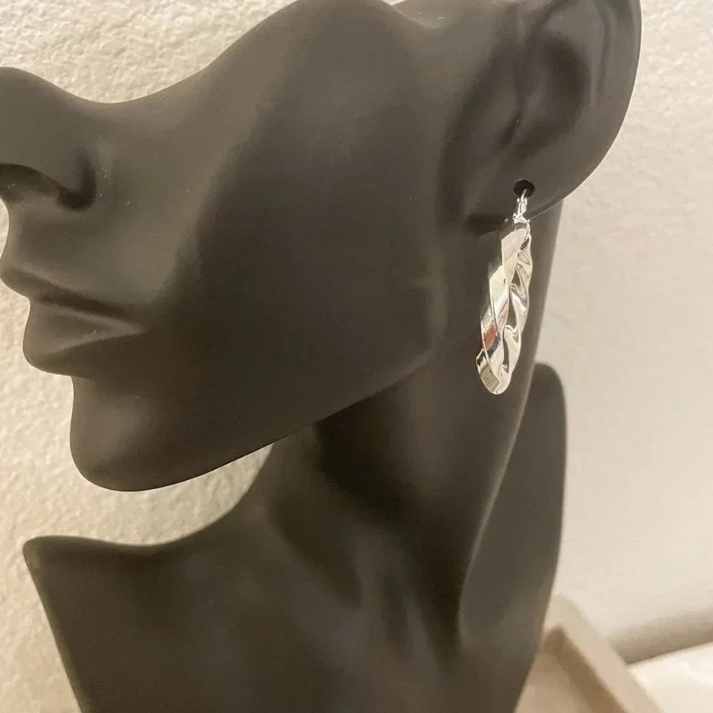 925 Sterling Silver Chunky Hoop Earrings Small Hoops Twist Spiral Hoop Earrings