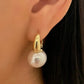 925 Sterling Silver Large Pearl Hoops Big Pearl Statement Earrings