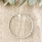 925 Sterling Silver Bead Bracelet 4 mm Ball Bracelet 7" Bracelet