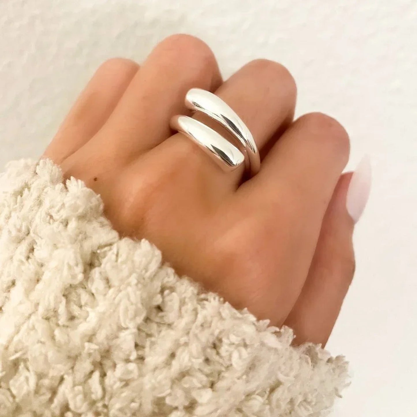 925 Sterling Silver Chunky Ring Bar Ring Thick Ring Bold Ring Statement Ring