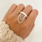 925 Sterling Silver Dangle Chain Drop Ring Minimalist Dainty Ring