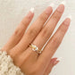 925 Sterling Silver Two Tone Ring Braided Knot Ring Cross Ring Silver & Gold