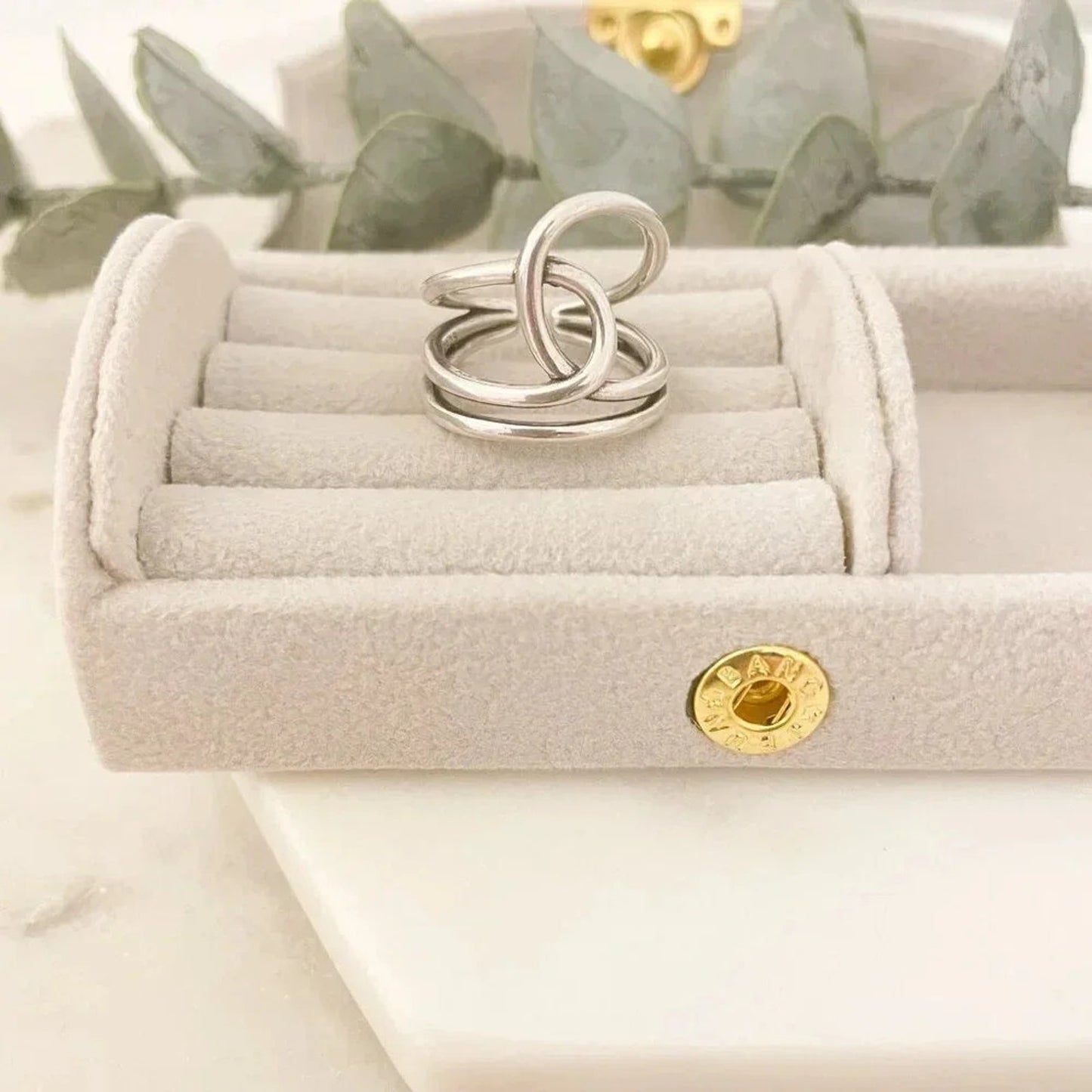 925 Sterling Silver Big Knot Statement Ring Dainty Adjustable Ring Twist Ring