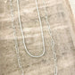 925 Sterling Silver Sequin Shiny Necklace Paperclip Chain Link Necklace