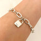 925 Sterling Silver Lock Bracelet Padlock Bracelet Lock & Key Bracelet