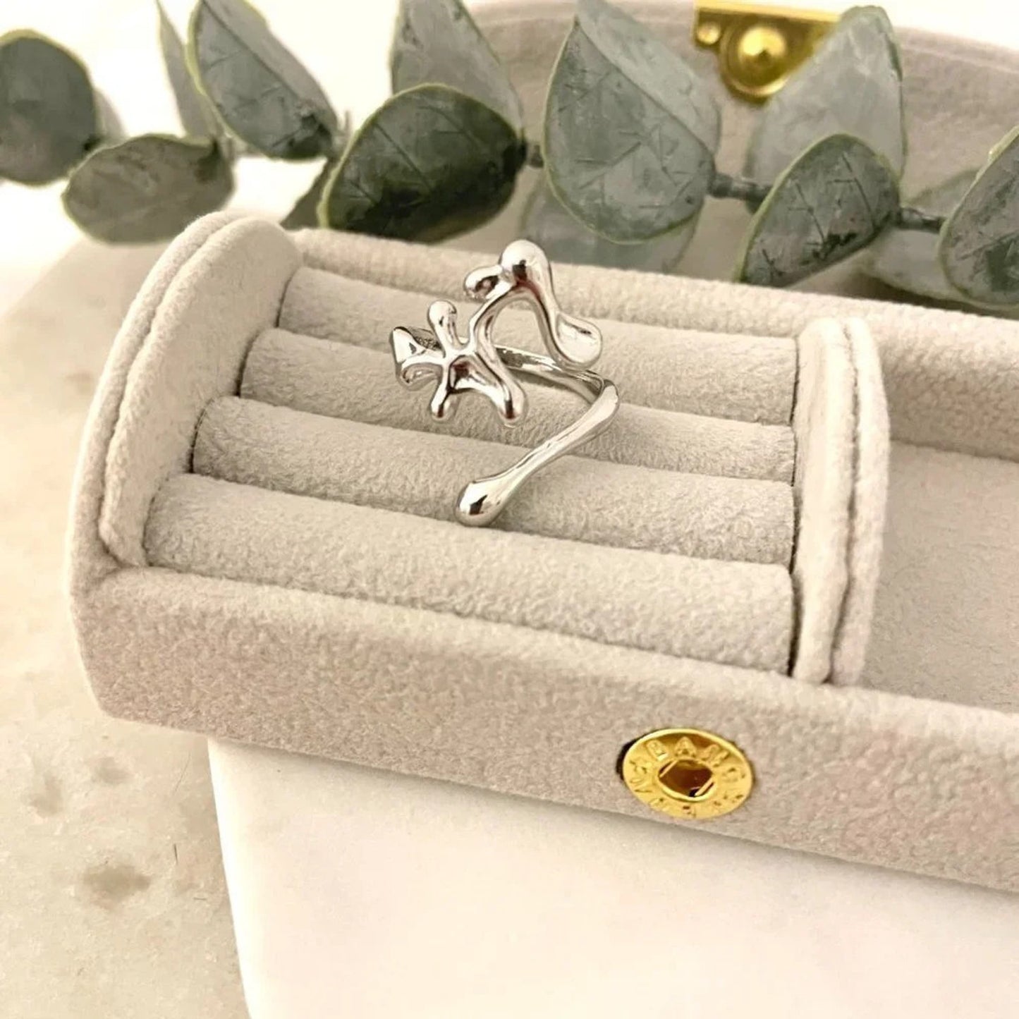925 Sterling Silver Minimalist Geometric Stackable Dainty Ring Modern Boho Ring