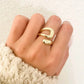 925 Sterling Silver Gold Chunky Bold Statement Ring Large Wrap Ring