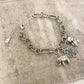 925 Sterling Silver Elephant Bear Leaf Charm Bracelet Chain Link Bracelet