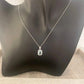 925 Sterling Silver Aquamarine Pendant Necklace Dainty CZ Diamond Necklace