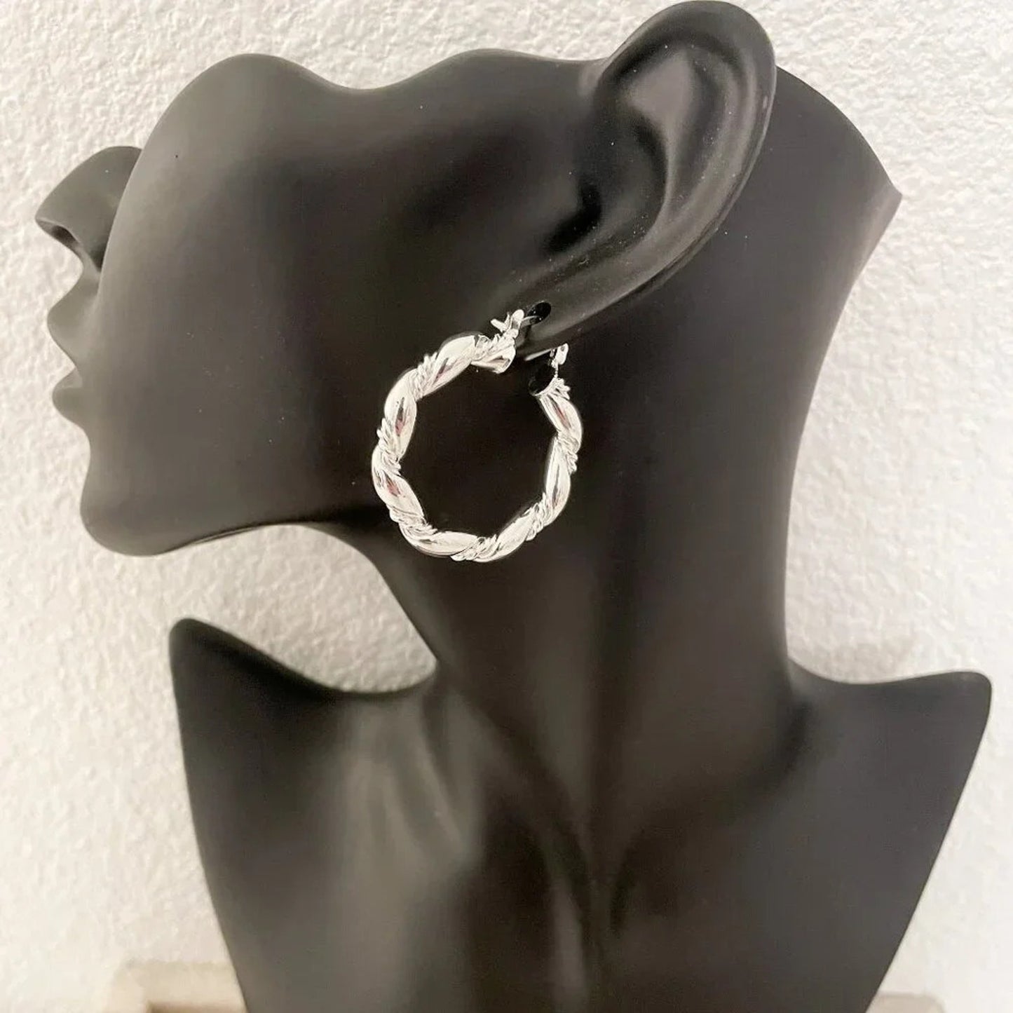 925 Sterling Silver Hoop Earrings Twist Circle Hoop Earrings Silver Small Hoops