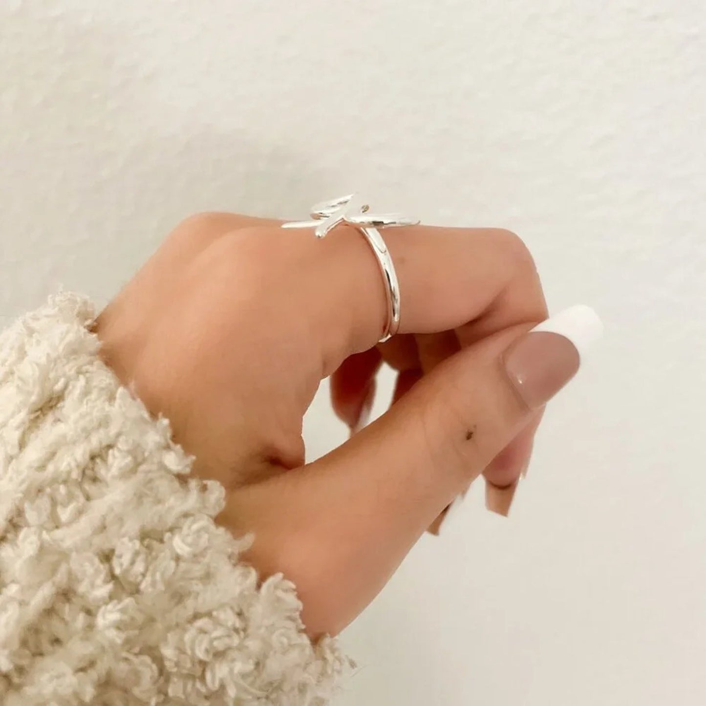 925 Sterling Silver Large Bow Ring Silver Statement Ring Ribbon Ring Bow Ring