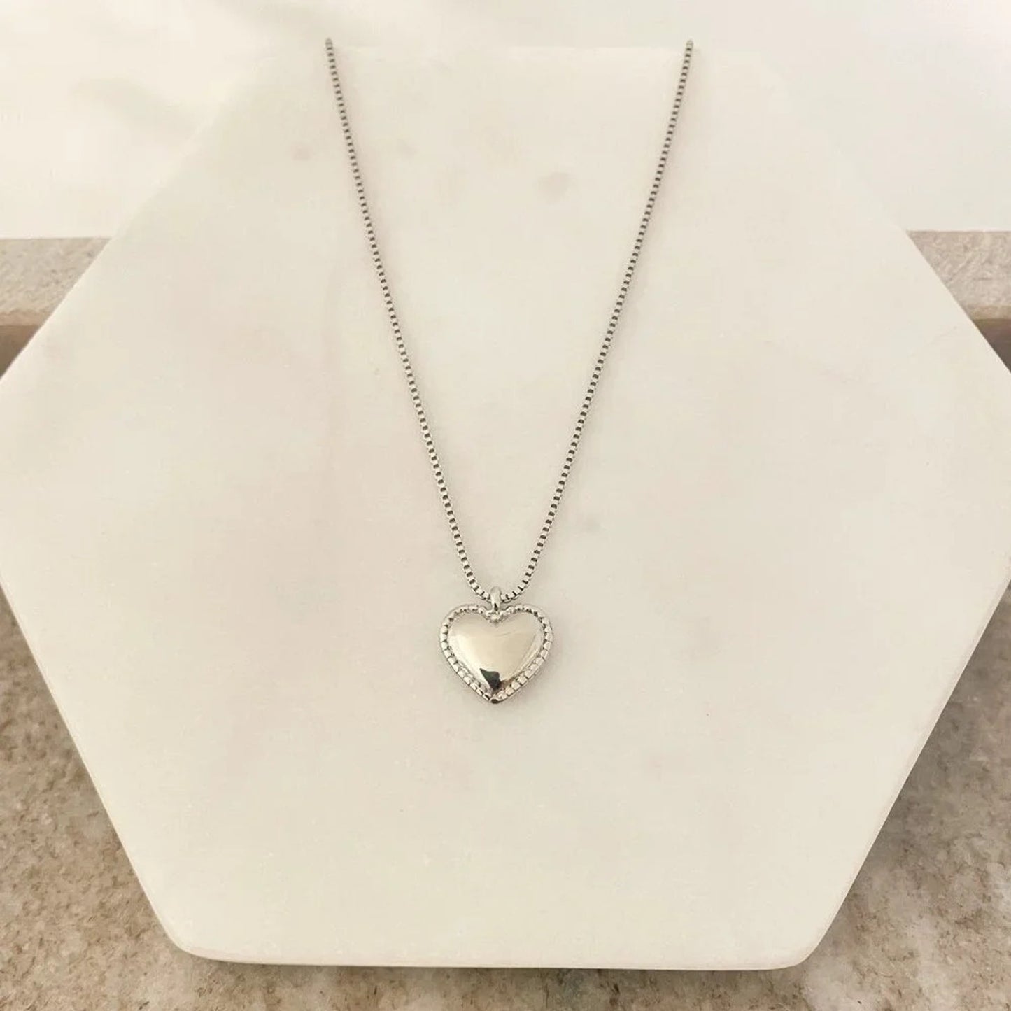 925 Sterling Silver Heart Pendant Necklace Dainty Minimalist Necklace